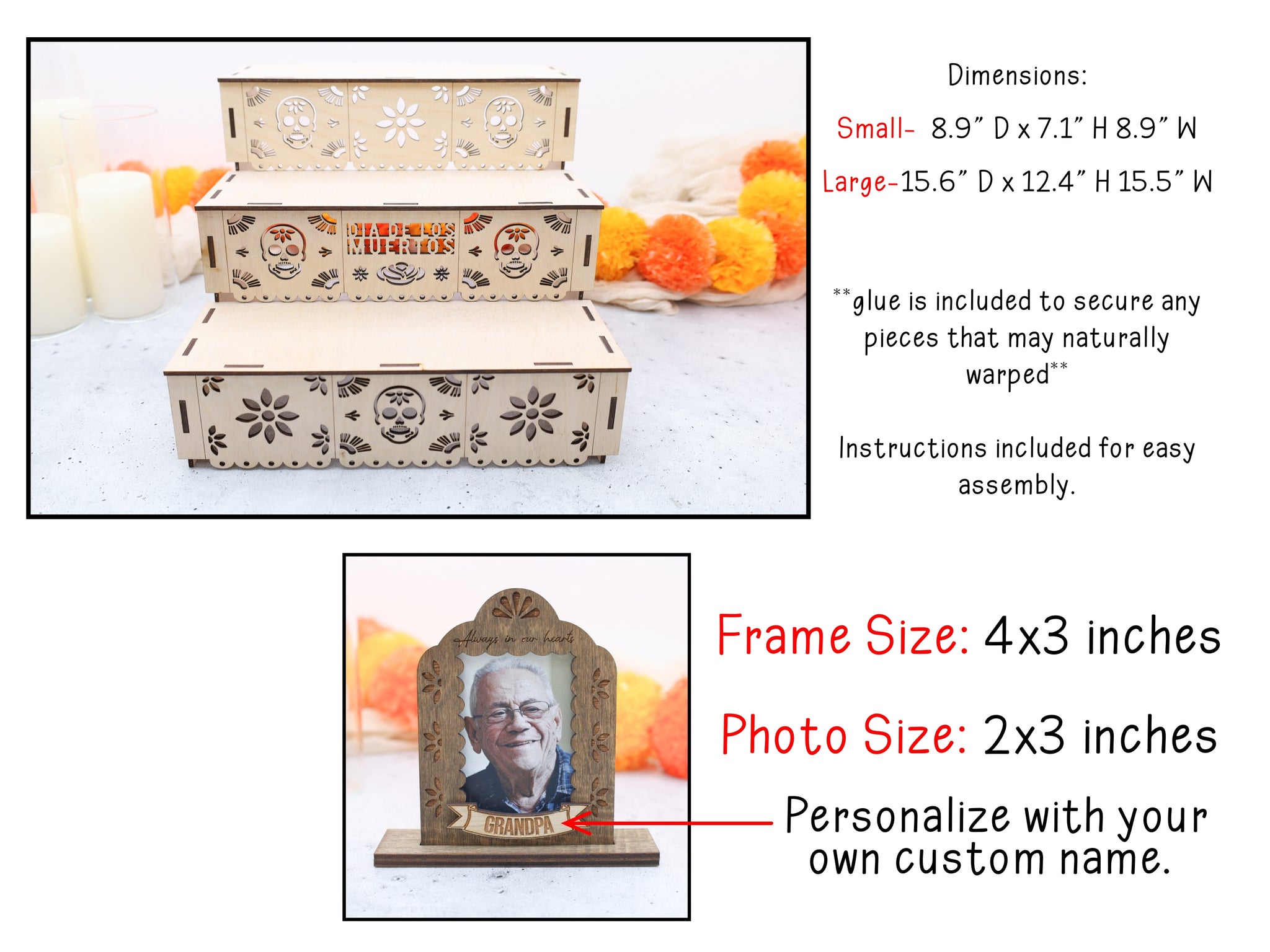 Day of the Dead Ofrenda: Wooden Memorial Display