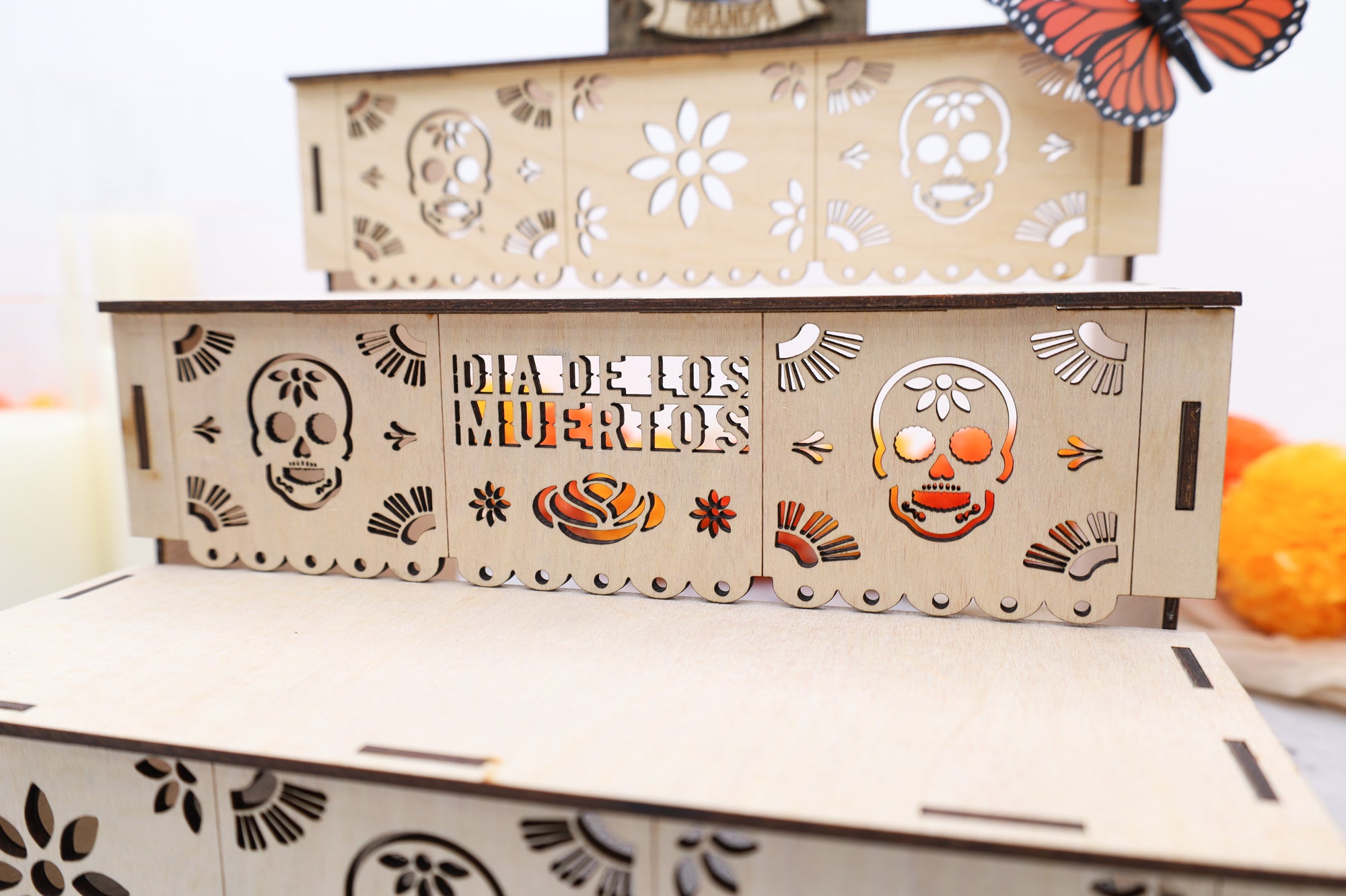 Day of the Dead Ofrenda: Wooden Memorial Display